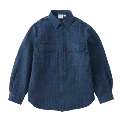 Shirts Kollektionen Gramicci O.G. Seersucker Canyon Shirt G3SMJ019-BLUE Black
