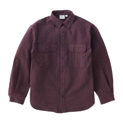 Shirts Kollektionen Gramicci O.G. Seersucker Canyon Shirt G3SMJ019-BRGD Purple