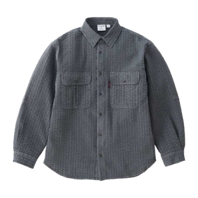 Shirts Kollektionen Gramicci O.G. Seersucker Canyon Shirt G3SMJ019-GREY Grey