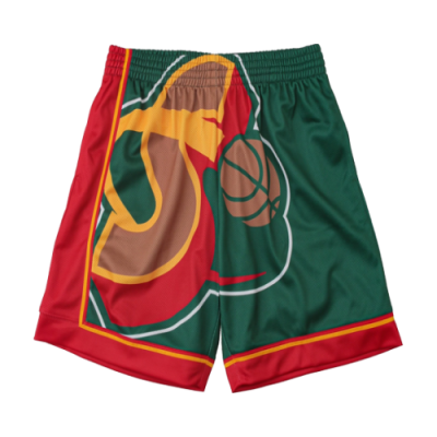 Shorts Männer Mitchell & Ness NBA Big Face Seattle Supersonics Shorts SHORBW19069-SSUGREN95 Green Multicolor