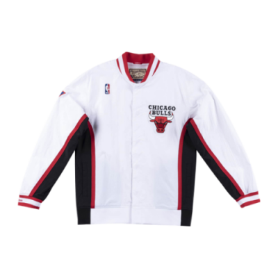 Pullover Jackets Mitchell & Ness NBA Chicago Bulls 1996-97 Jacket 19042-CBUWHBK96 White