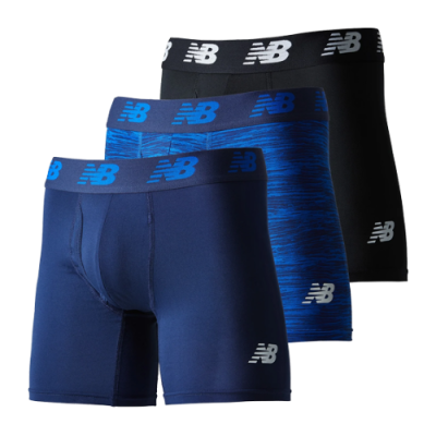 Unterwäsche Männer New Balance Premium Boxer Shorts open front (3 Pack) LAU13001-BLP Black Blue