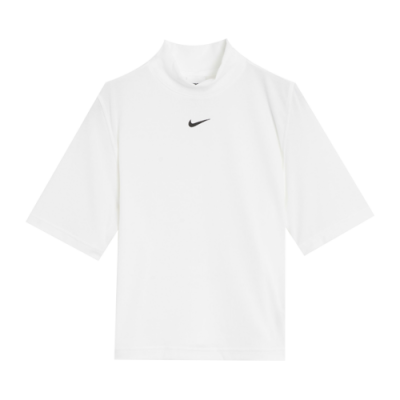 T-Shirts Damen Nike Wmns Sportswear Essentials Ribbed Mock-Neck Lifestyle T-Shirt DV7958-100 White