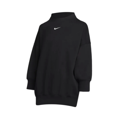 Hoodies Damen Nike Wmns Sportswear Phoenix Fleece Over-Oversized Mock-Neck 3/4-Sleeve Sweatshirt DQ5765-010 Black