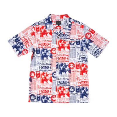 Shirts The Quiet Life The Quiet Life Good Listener Button Down Lifestyle Shirt 23SPD1-1105-RED Multicolor