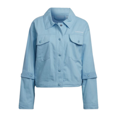Pullover Damen adidas Originals Wmns Twill Track Jacket HE6849 Light Blue