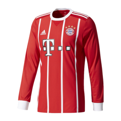 T-Shirts Ausverkauf Adidas FC Bayern Munich Replica LS Football T-Shirt AZ7959 Black Red White